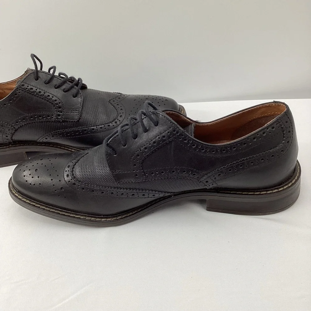 Alfani Tyler Wing-Til Derby Black Leather Oxford Shoes